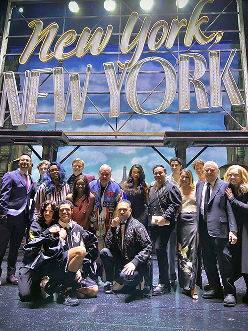 Kevin Ligon with Lin-Manuel Miranda, Susan Stroman< John Kander and the Broadway debuts of 'New York, New York.' Photo by Jeffrey Bateman.