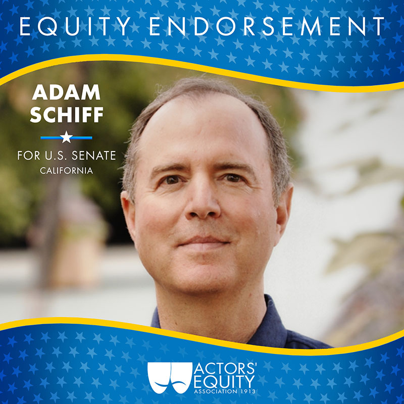 Equity Endorsement: Adam Schiff for U.S. Senator – California